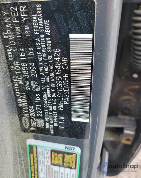 2025 Hyundai Elantra Sel z USA, uszkodzony, nr VIN KMHLS4DG9SU948426